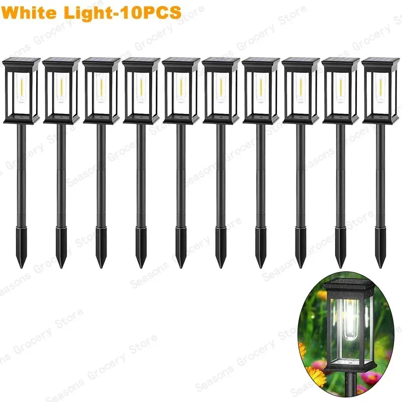 lampes solaires led étanches modernes noires transparentes jardin allée automatiquesurgence