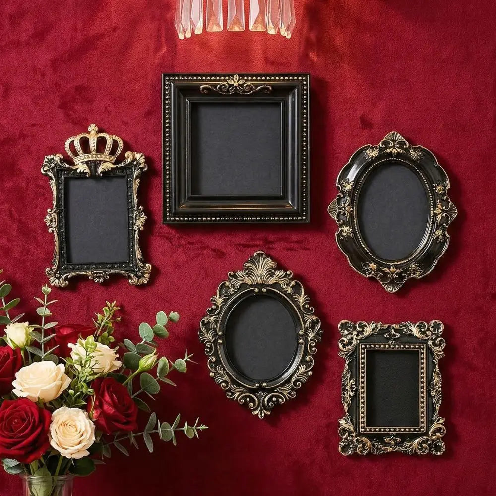 cadres photo noir doré ornements baroques clips magnétiques adhésif classique baroque suspension mur photos