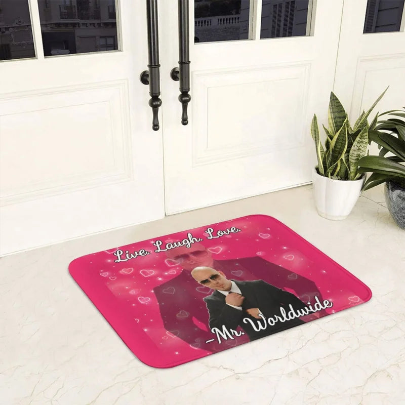 tapis rose pitbull live rire amour antidérapant résistant extérieur intérieur prière plageolvable machine