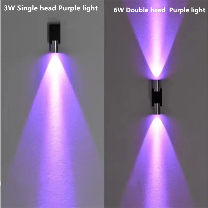 Applique murale LED vert violette jaune moderne 3W 6W diffuse conique aluminium