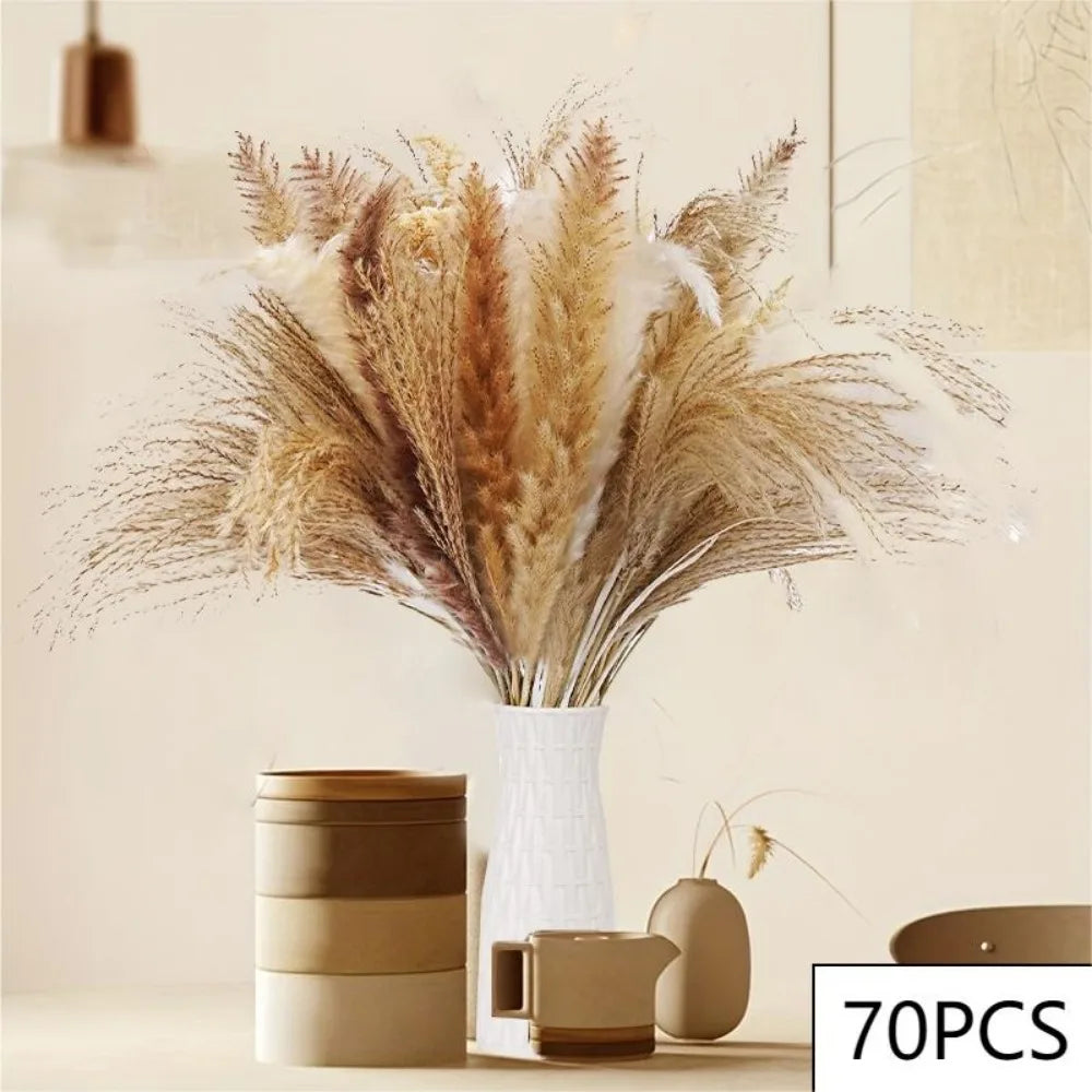 bouquet fleurs séchées boho chic herbe pampas décor table maison anniversaire mariage rustic
