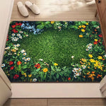 tapis sol moderne fleurs colorées antidérapant extérieur intérieur 40x60cm polyesters vibrant naturel