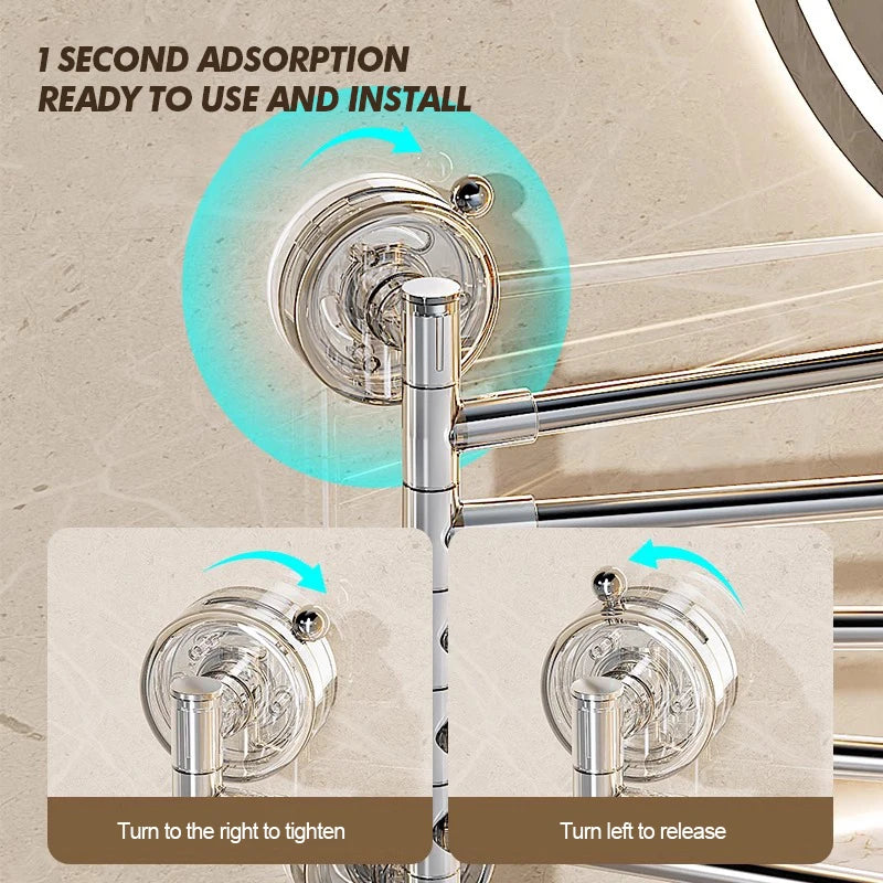 porte serviettes mural argenté adhésif moderne salle bain support serviettes lisse opacité fixe rangement