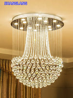 lustre led moderne cristal doré salon salle bain lumière contemporaine fixations invisibles