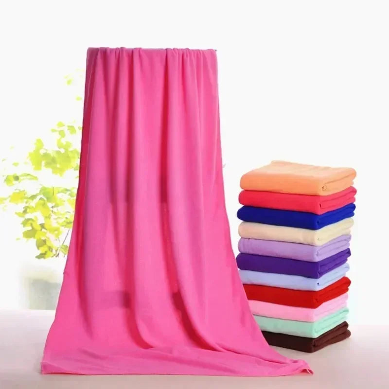 serviette bain microfibre séchage rapide motif uni moderne pâques rose orange rouge bleu violet