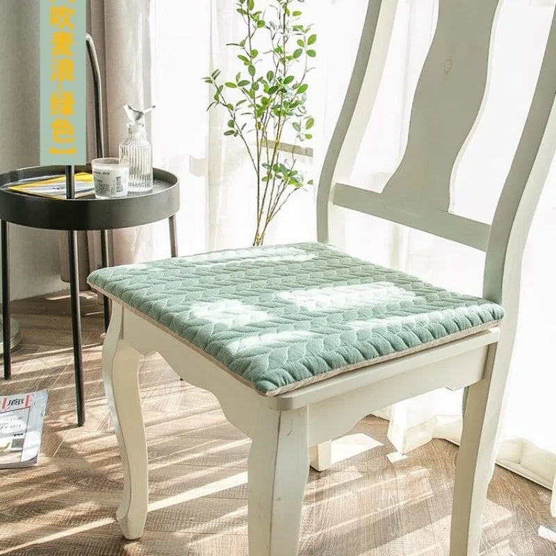 coussin chaise salle manger mousse mémoire forme motif feuilles vert gris