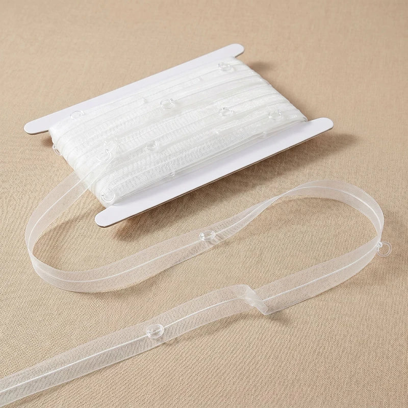 ruban transparent blanc semi transparent moderne tissu polyester 20mètres largeur constante projet diy