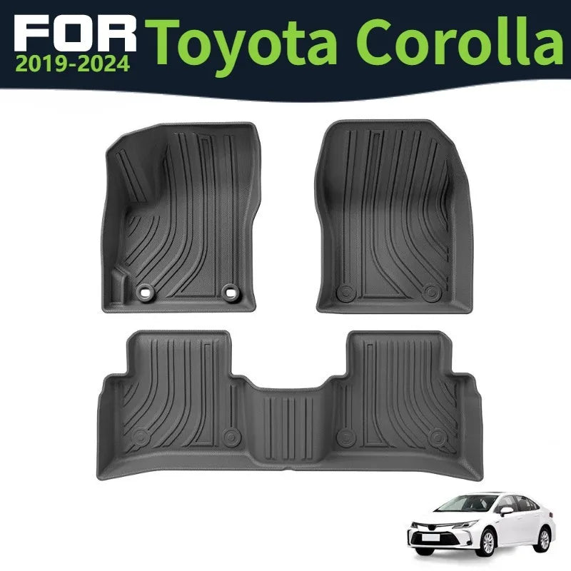 tapis sol voiture noir rayures horizontales moderne waterproof avant arrière