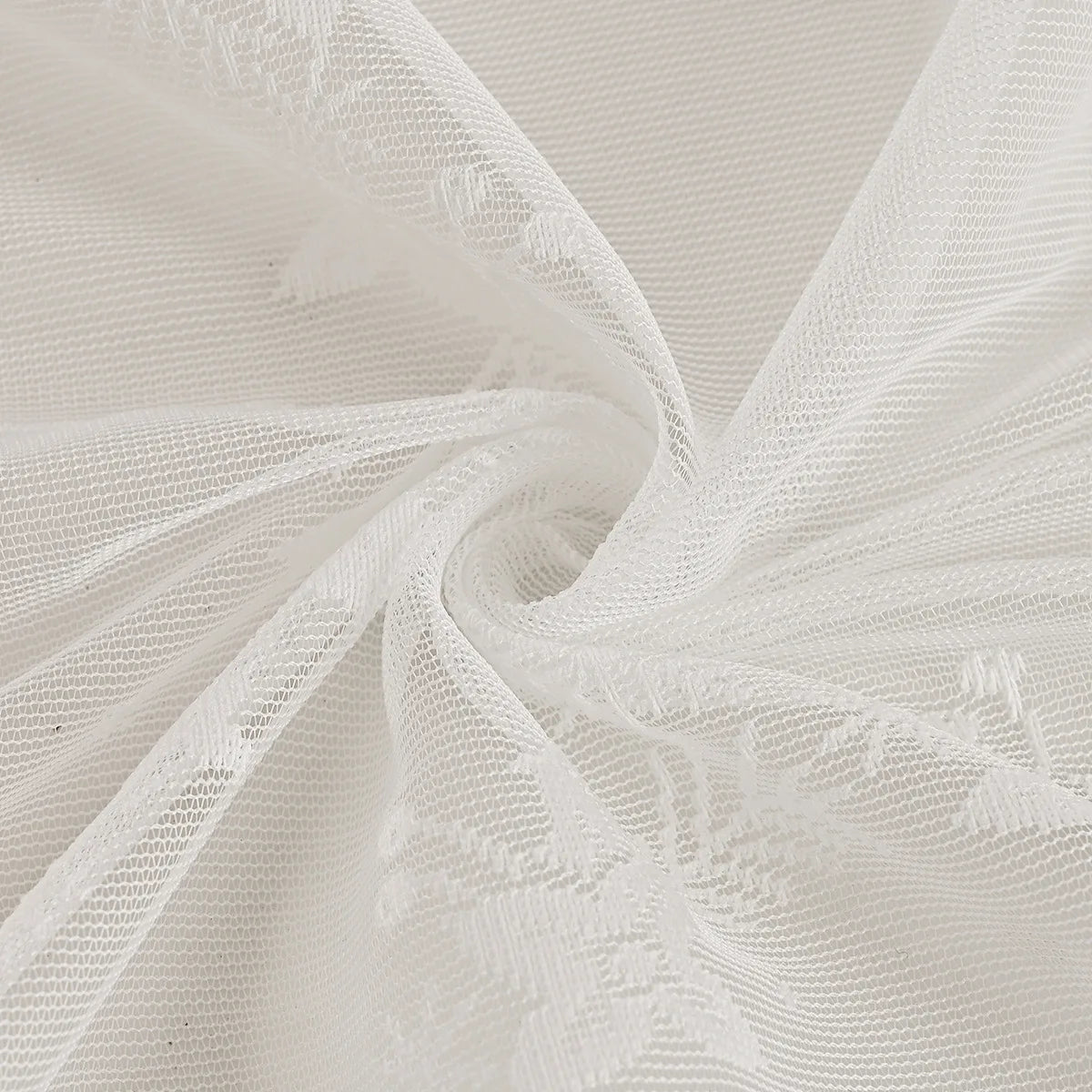 rideau fenêtre blanc motif floral polyester cuisine classique romantique translucent 150x100cm