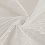 rideau fenêtre blanc motif floral polyester cuisine classique romantique translucent 150x100cm