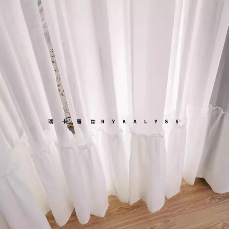 rideau blanc tulle transparent classique romantique fenêtre polyester