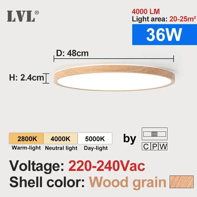 plafonnier led grain bois blanc éclairage moderne changeable 2000 82000 lumens vis