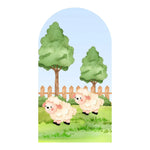 panneau décoratif animaux illustration cartoon clips enfants rouge vert bleu blanc