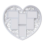 cadre photo cœur blanc décoration florale baroque romantique 53x58cm multiphotosintérieurvisible