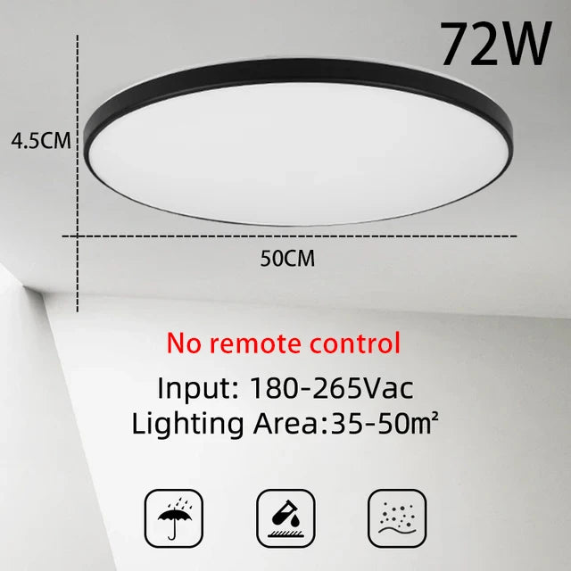 plafonnier intelligent led blanc noir télécommande rgbcw éclairage moderne