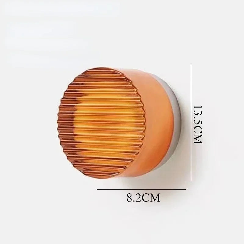 applique murale led ronde moderne blanc rayures horizontales adhésif chambre salon echangetable