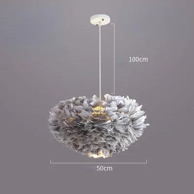 lampe suspendue moderne plumes blanc salon chambre coucher lumière intérieure décoration maison
