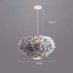 lampe suspendue moderne plumes blanc salon chambre coucher lumière intérieure décoration maison