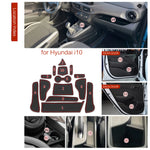 tapis sol voiture hyundai i10 noir rouge antidérapant moderne adhésif