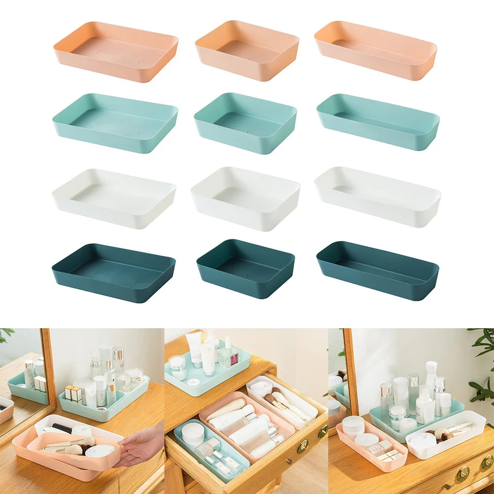 boîtes rangement multicolores plastique orange vert blanc modernes minimalistes grands capacités tiroirs