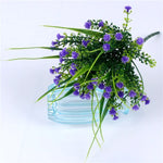 bouquet artificiel moderne fleurs blanches violettes jaunes ornement maison extérieur noël anniversaire mariage