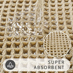 tapis bain moderne beige clair maille fine antidérapant absorbant eau sèche rapide bordure frisée