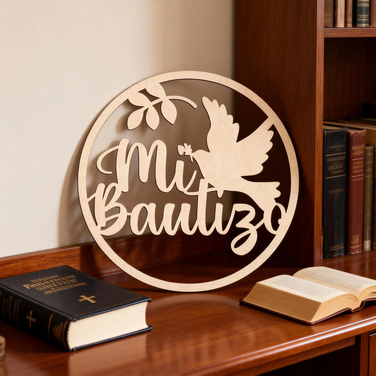 décoration murale bois mi bautizo oiseau feuilles christening party supplies baby baptism gift artisanal