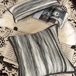 housse coussin gris noir rayées moderne polyester 45x45cm 30x65cm décoration intérieure voiture