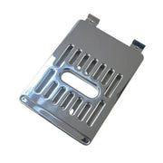 porte gobelet plateau acier perforé industriel minimaliste support métal argenté central trous verticaux