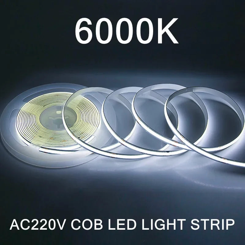ruban led cob 240 leds mètre blanc chaud naturel moderne adhésif haute luminosité