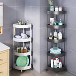 étagère d'angle rotative étages noir blanc moderne paniers osier rangement cuisine salle bain chambre