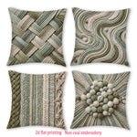 taies d'oreiller décoratives vertes artisanal motifs tissés brodés 40x40cm 45x45cm 50x50cm 60x60cm