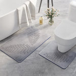 tapis bain moderne feuille palmier vert foncé noir bleu marine gris clair