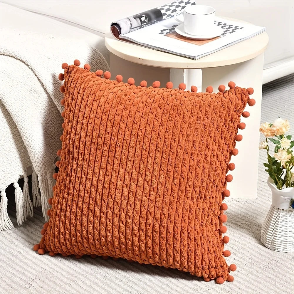 coussin orange moderne 100% polyester tissage adhésif zipper 45cm 45cm