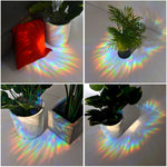 Effet lumineux arc-en-ciel créé par l'autocollant sur une fenêtre ensoleillée
