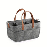 Sac à couches en feutre portable avec roulettes, couleur noire, rangement pratique pour bébé