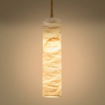 Suspension lumineuse marbrée moderne blanc beige marron clair pince câble doré