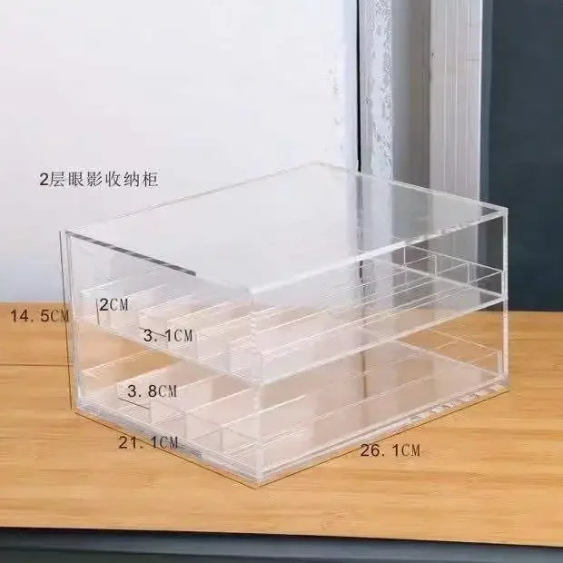 boîte rangement transparente moderne fards paupières blush rouge lèvres poudre cosmétiques minimaliste sans motif