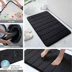 ensemble tapis bain chenille doux absorbant secage rapide motif rayures salle bain