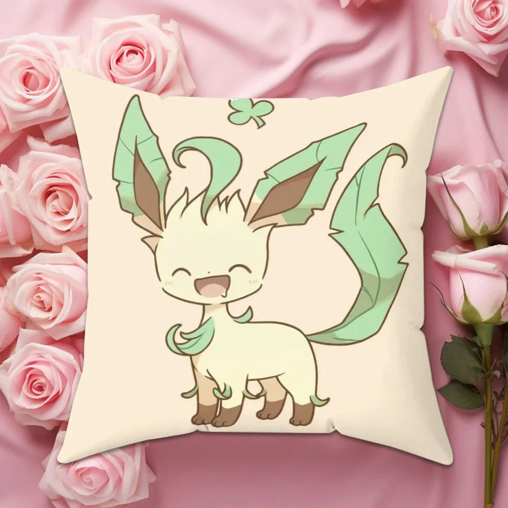 coussin pokémon évee jolteon umbreon illustration dessin animé 30x30cm 40x40cm 45x45cm 50x50cm polyester cotton