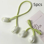 boucles d'oreilles tulipes vert clair bleu rose rouge blanc floral