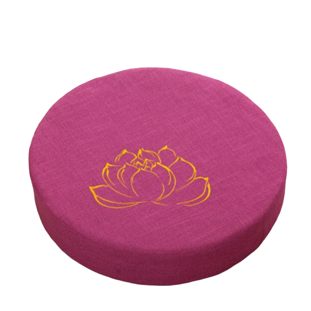 coussin sol yoga méditation fleur lotus brodée mousse épaisse siège salon japonais