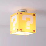 lampe moderne jaune question mark points rouges ludique lumière enfants chambre
