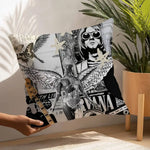 taies d'oreiller décoratives motif nirvana graphique noir blanc gris 45x45cm zip détachable