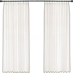 rideau moderne beige clair texture lin opacité bordure noire fenêtre maison