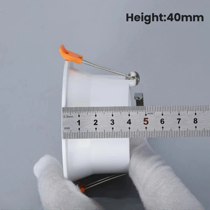 Downlight spot led blanc moderne base aluminium facile clips métalliques opaques 86mm 40mm
