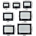 projecteur led moderne 220v 100w 150w 200w éclairage extérieur garage noir aluminium