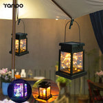 Lanterne solaire LED bougie noire pour jardin