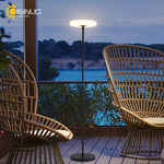 lampe solaire rechargeable 4400mAh moderne panneau solaire noir fixée base circulaire