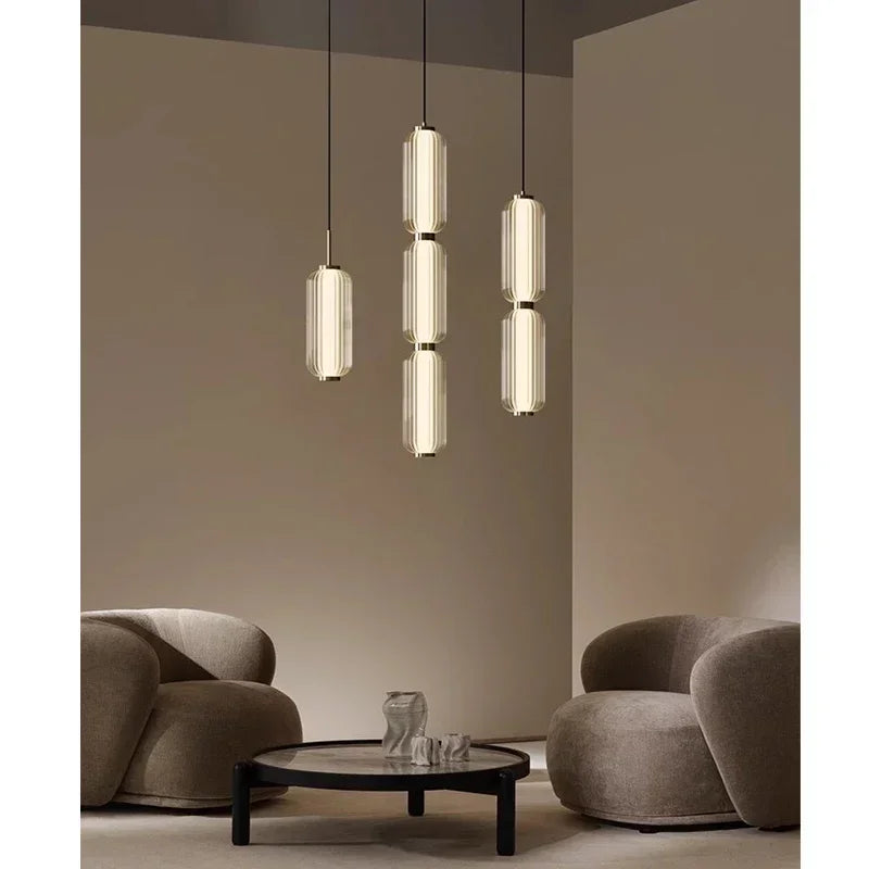 suspension lumineuse moderne blanc doré rayures horizontales opacité câble noir 90 260V 249 2000lm